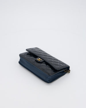 Chanel Navy Wallet on Chain Bag in Patent Leather with Gold Hardware