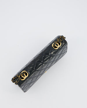 Chanel Navy Wallet on Chain Bag in Patent Leather with Gold Hardware