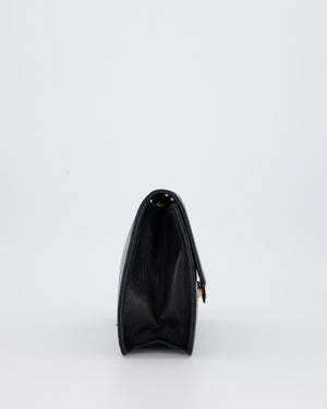 Chanel Black Timeless Quilted Vintage Single Flap Bag In Lambskin Leather With 24K Gold Hardware