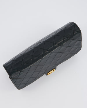Chanel Black Timeless Quilted Vintage Single Flap Bag In Lambskin Leather With 24K Gold Hardware