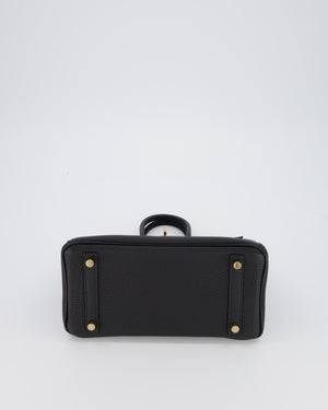 *SUPER RARE* Hermès Birkin 25 Retourne Bag in Noir Togo Leather with Permabrass Hardware