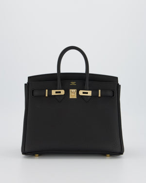 *SUPER RARE* Hermès Birkin 25 Retourne Bag in Noir Togo Leather with Permabrass Hardware