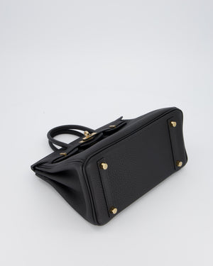 *SUPER RARE* Hermès Birkin 25 Retourne Bag in Noir Togo Leather with Permabrass Hardware