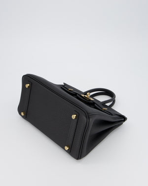 *SUPER RARE* Hermès Birkin 25 Retourne Bag in Noir Togo Leather with Permabrass Hardware