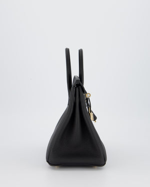 *SUPER RARE* Hermès Birkin 25 Retourne Bag in Noir Togo Leather with Permabrass Hardware