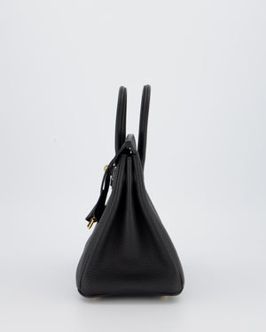*SUPER RARE* Hermès Birkin 25 Retourne Bag in Noir Togo Leather with Permabrass Hardware