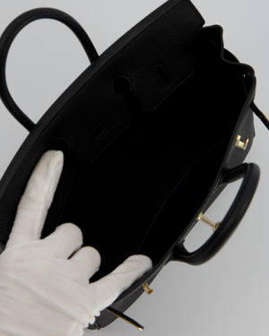 *SUPER RARE* Hermès Birkin 25 Retourne Bag in Noir Togo Leather with Permabrass Hardware