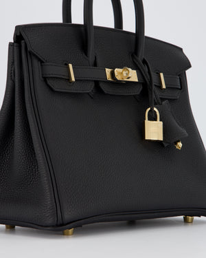 *SUPER RARE* Hermès Birkin 25 Retourne Bag in Noir Togo Leather with Permabrass Hardware