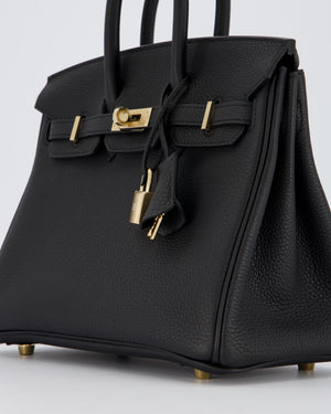 *SUPER RARE* Hermès Birkin 25 Retourne Bag in Noir Togo Leather with Permabrass Hardware