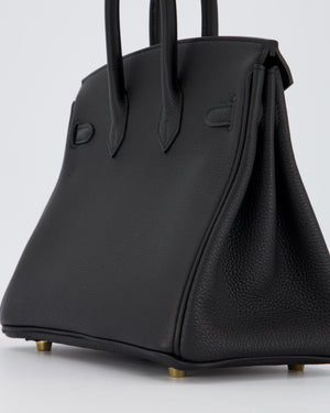 *SUPER RARE* Hermès Birkin 25 Retourne Bag in Noir Togo Leather with Permabrass Hardware