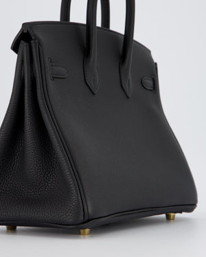 *SUPER RARE* Hermès Birkin 25 Retourne Bag in Noir Togo Leather with Permabrass Hardware