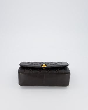 Chanel Vintage Espresso Brown Medium Diana Flap Bag in Lambskin Leather with 24K Gold Hardware