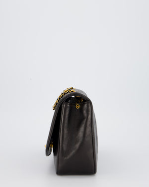Chanel Vintage Espresso Brown Medium Diana Flap Bag in Lambskin Leather with 24K Gold Hardware