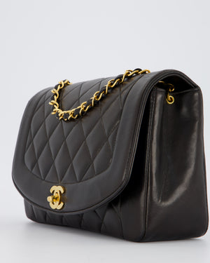 Chanel Vintage Espresso Brown Medium Diana Flap Bag in Lambskin Leather with 24K Gold Hardware