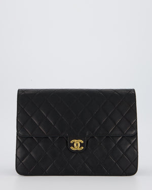 Chanel Medium Pushlock Bag with Chain Strap in Lambskin Leather with 24K Gold Hardware