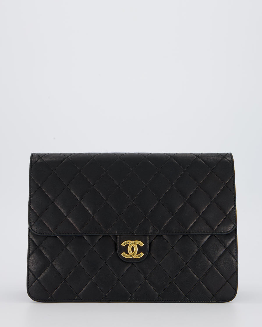 Chanel Medium Pushlock Bag with Chain Strap in Lambskin Leather with 24K Gold Hardware