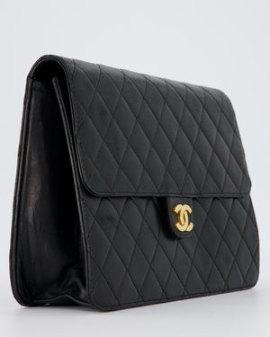 Chanel Medium Pushlock Bag with Chain Strap in Lambskin Leather with 24K Gold Hardware