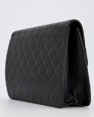 Chanel Medium Pushlock Bag with Chain Strap in Lambskin Leather with 24K Gold Hardware
