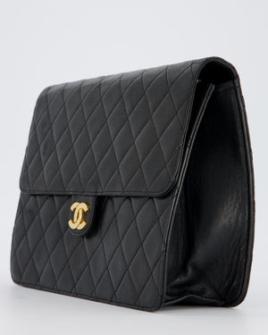 Chanel Medium Pushlock Bag with Chain Strap in Lambskin Leather with 24K Gold Hardware