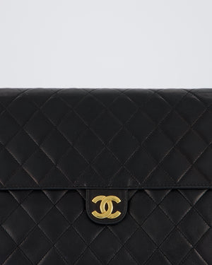 Chanel Medium Pushlock Bag with Chain Strap in Lambskin Leather with 24K Gold Hardware