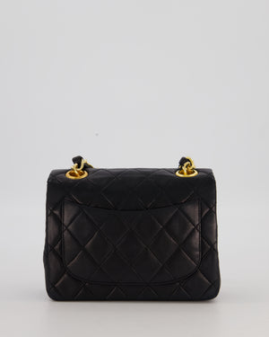 Chanel Black Mini Square Top Handle Bag in Lambskin Leather with 24K Gold Hardware