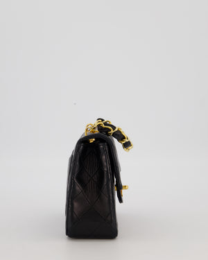 Chanel Black Mini Square Top Handle Bag in Lambskin Leather with 24K Gold Hardware
