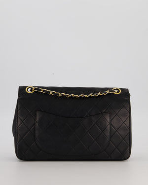 Chanel Black Vintage Medium Classic Double Flap Bag in Lambskin Leather with 24K Gold Hardware