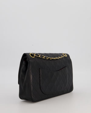 Chanel Black Vintage Medium Classic Double Flap Bag in Lambskin Leather with 24K Gold Hardware