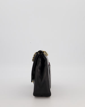 Chanel Black Vintage Medium Classic Double Flap Bag in Lambskin Leather with 24K Gold Hardware