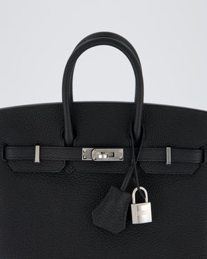 *VERY RARE* Hermès Birkin 25 Retourne Bag in Noir Togo Leather with Palladium Hardware