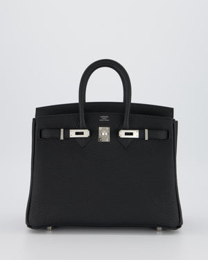 *VERY RARE* Hermès Birkin 25 Retourne Bag in Noir Togo Leather with Palladium Hardware