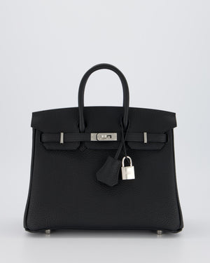 *VERY RARE* Hermès Birkin 25 Retourne Bag in Noir Togo Leather with Palladium Hardware
