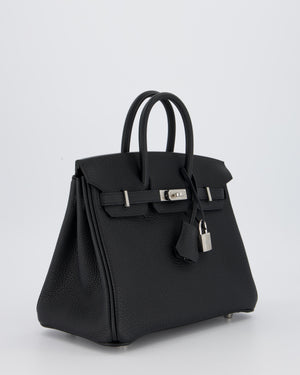 *VERY RARE* Hermès Birkin 25 Retourne Bag in Noir Togo Leather with Palladium Hardware