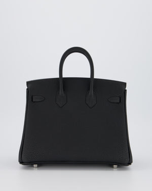 *VERY RARE* Hermès Birkin 25 Retourne Bag in Noir Togo Leather with Palladium Hardware