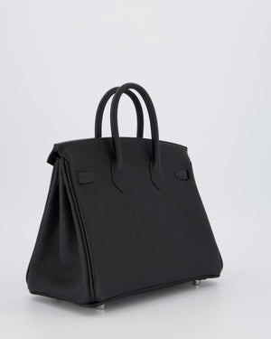 *VERY RARE* Hermès Birkin 25 Retourne Bag in Noir Togo Leather with Palladium Hardware