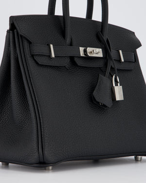 *VERY RARE* Hermès Birkin 25 Retourne Bag in Noir Togo Leather with Palladium Hardware