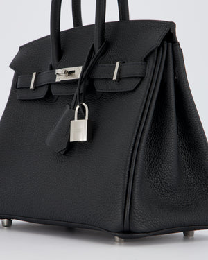*VERY RARE* Hermès Birkin 25 Retourne Bag in Noir Togo Leather with Palladium Hardware