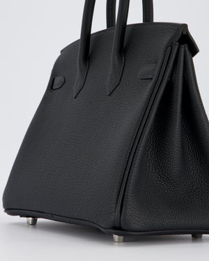 *VERY RARE* Hermès Birkin 25 Retourne Bag in Noir Togo Leather with Palladium Hardware