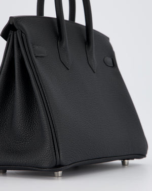 *VERY RARE* Hermès Birkin 25 Retourne Bag in Noir Togo Leather with Palladium Hardware