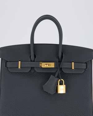 *RARE* Hermès Birkin 25 Retourne Bag in Gris Misty Togo Leather with Gold Hardware