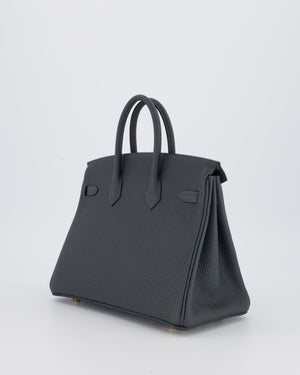 *RARE* Hermès Birkin 25 Retourne Bag in Gris Misty Togo Leather with Gold Hardware