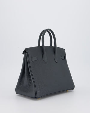 *RARE* Hermès Birkin 25 Retourne Bag in Gris Misty Togo Leather with Gold Hardware