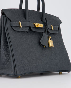 *RARE* Hermès Birkin 25 Retourne Bag in Gris Misty Togo Leather with Gold Hardware