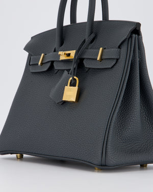 *RARE* Hermès Birkin 25 Retourne Bag in Gris Misty Togo Leather with Gold Hardware