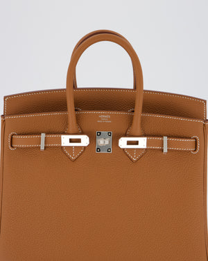 Hermès Birkin 25 Retourne Bag in Gold Togo Leather with Palladium Hardware