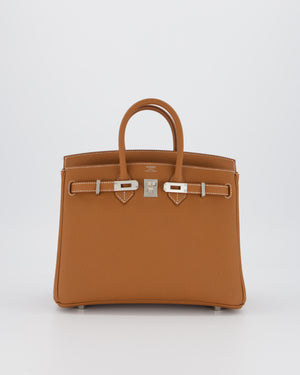 Hermès Birkin 25 Retourne Bag in Gold Togo Leather with Palladium Hardware