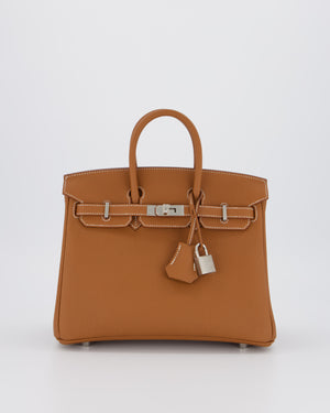 Hermès Birkin 25 Retourne Bag in Gold Togo Leather with Palladium Hardware