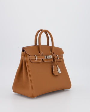 Hermès Birkin 25 Retourne Bag in Gold Togo Leather with Palladium Hardware