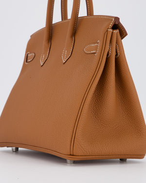 Hermès Birkin 25 Retourne Bag in Gold Togo Leather with Palladium Hardware