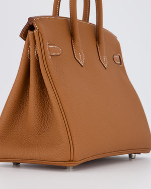 Hermès Birkin 25 Retourne Bag in Gold Togo Leather with Palladium Hardware